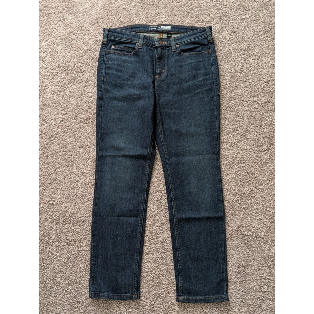 Carhartt Rugged Flex Slim Fit Tapered Jeans Womens 12 Short (Fits 34x27) NWT